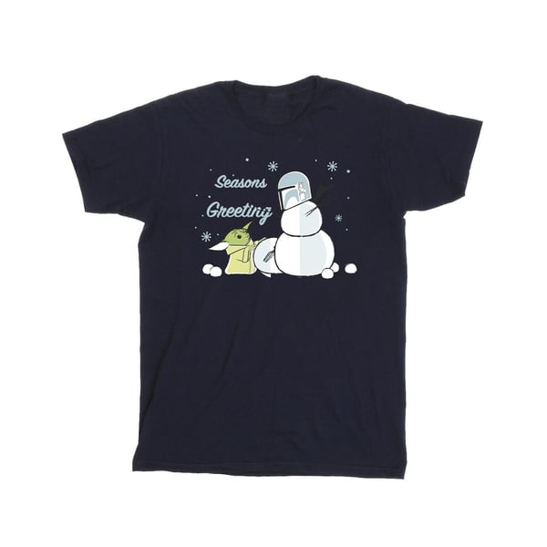Star Wars Mandalorian Girls Seasons Greetings Cotton T-Shirt