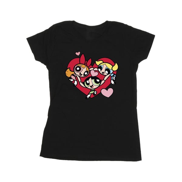 Powerpuff Girls naisten/naisten käsi kädessä sydänpuuvillainen T-paita Powerpuff Girls naisten/naisten käsi kädessä sydänpuuvillainen T-paita