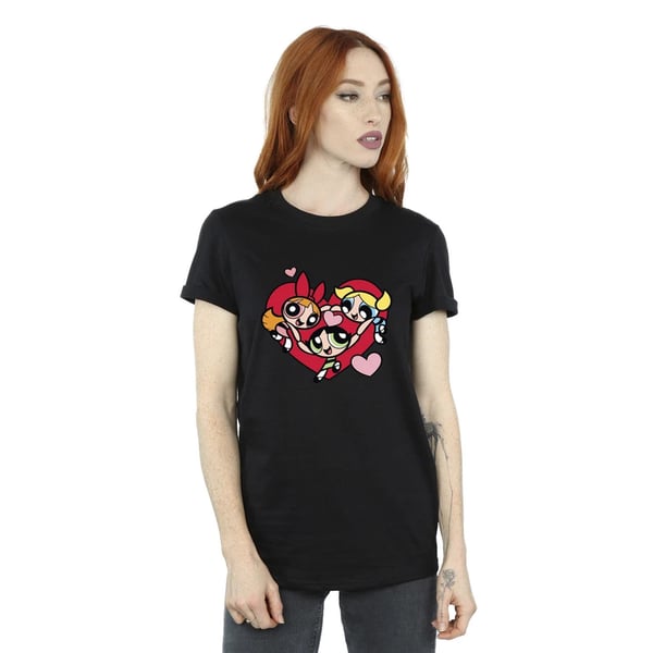 The Powerpuff Girls Womens/Ladies Holding Hands Heart Cotton T-Shirt