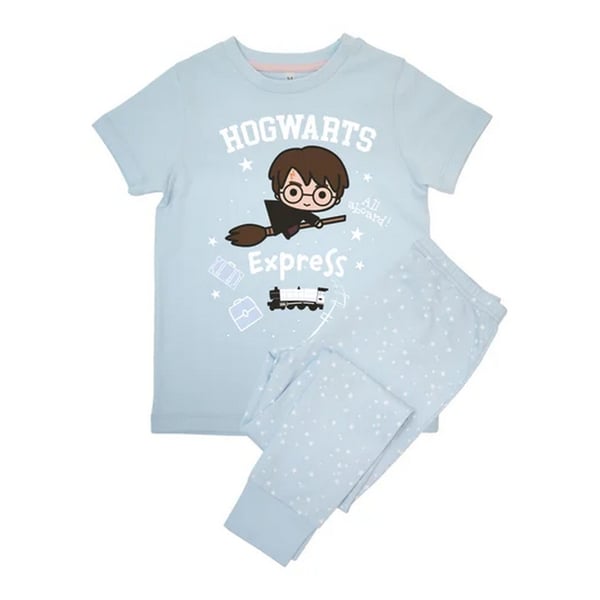 Harry Potter Flickor Hogwarts Express Stjärnor Kortärmad Lång Pyjamas Set