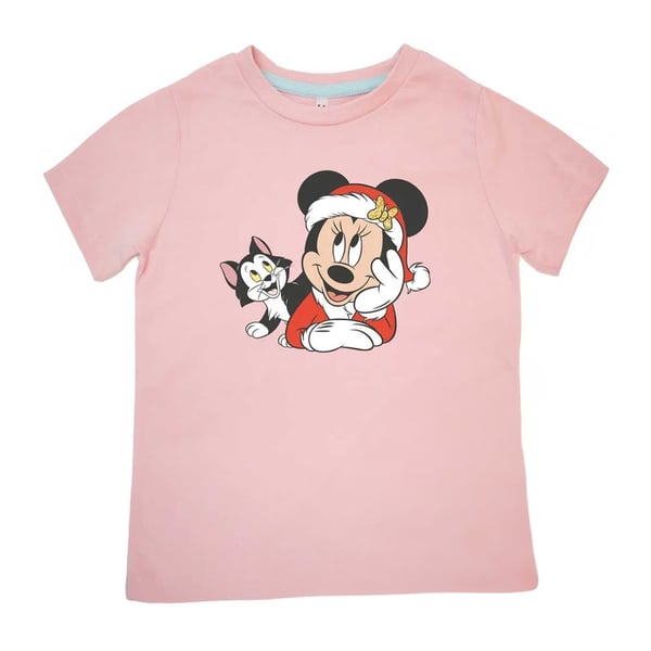 Disney Girls Minnie & Figaro Santa Outfit Hearts Short-Sleeved Long Pyjama Set