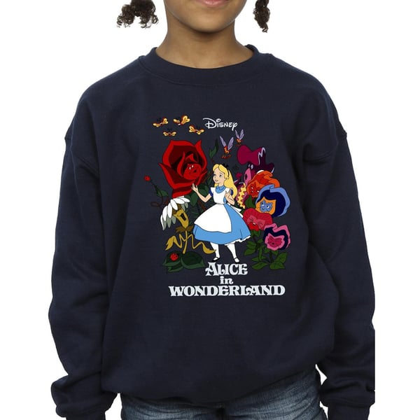 Disney Girls Alice In Wonderland Flowers Sweatshirt