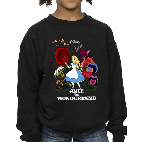 Disney Girls Alice In Wonderland Flowers Sweatshirt