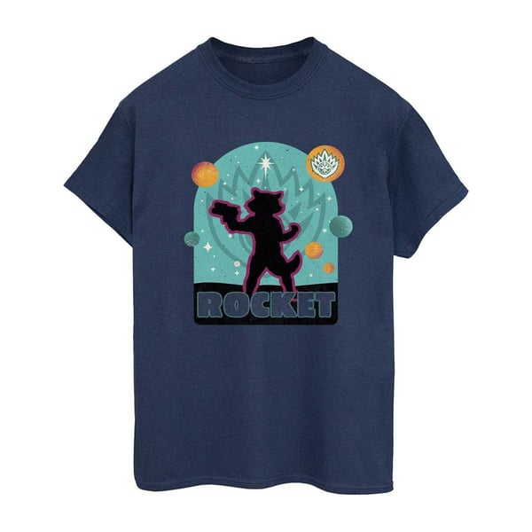 Guardians Of The Galaxy Volume 3 Womens/Ladies Rocket Raccoon Badge Cotton Boyfriend T-Shirt