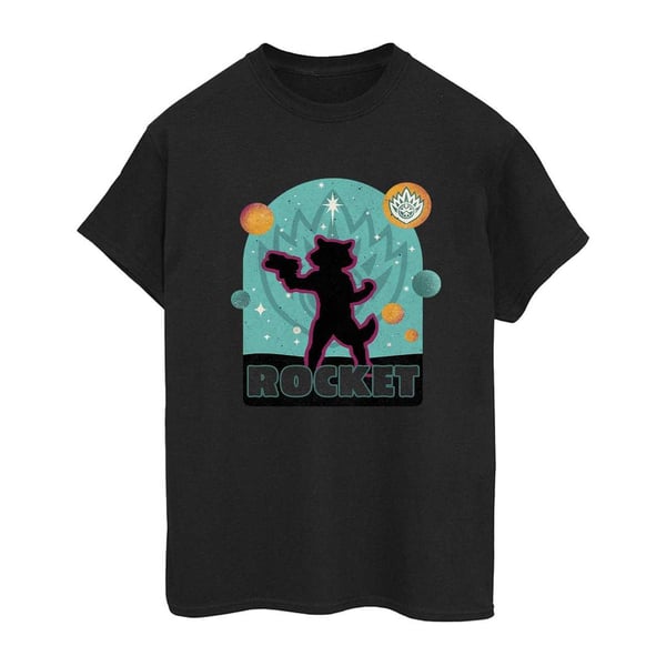 Guardians Of The Galaxy Volume 3 Womens/Ladies Rocket Raccoon Badge Cotton Boyfriend T-Shirt