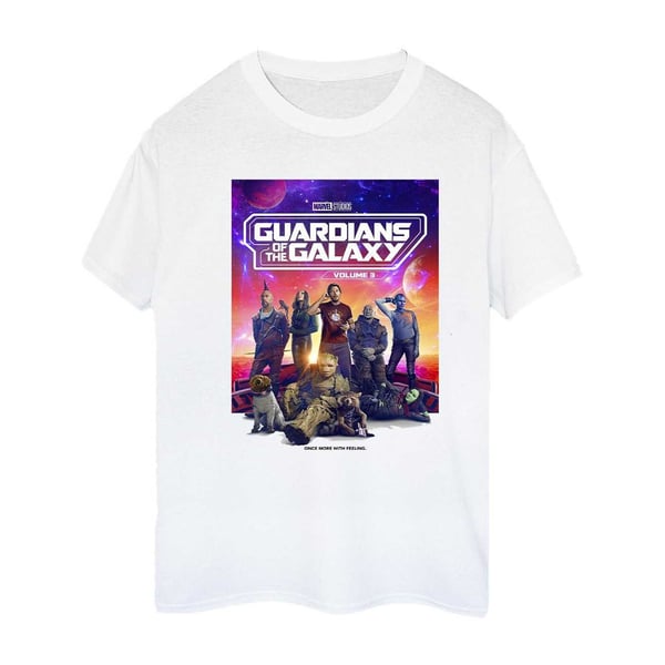 Guardians Of The Galaxy Volume 3 Womens/Ladies Movie Poster Cotton Boyfriend T-Shirt