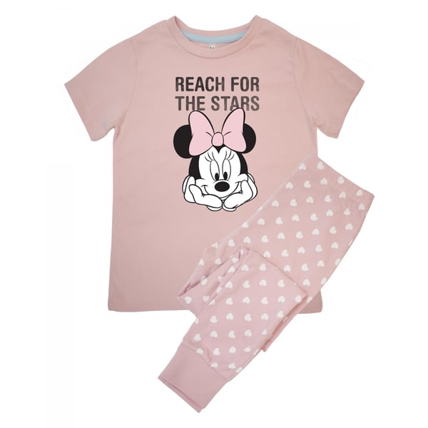 Disney Girls Reach For The Stars Minnie Mouse Short-Sleeved Long Pyjama Set