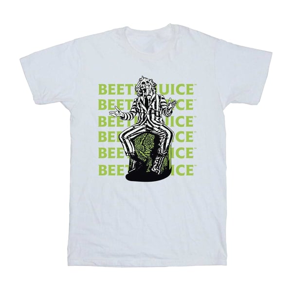 Beetlejuice Girls Pose Cotton Repeat Logo T-Shirt