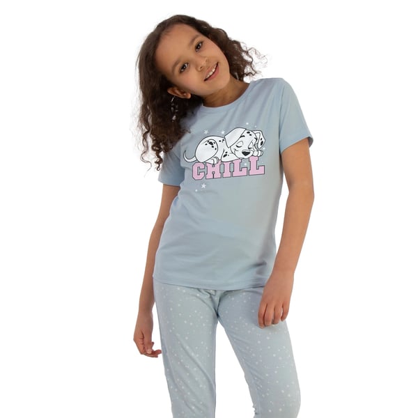 101 Dalmatians Girls Chill Short-Sleeved Long Pyjama Set