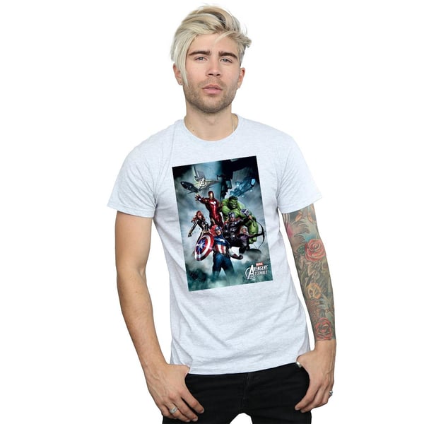 Marvel Mens Avengers Assemble Team Montage T-paita