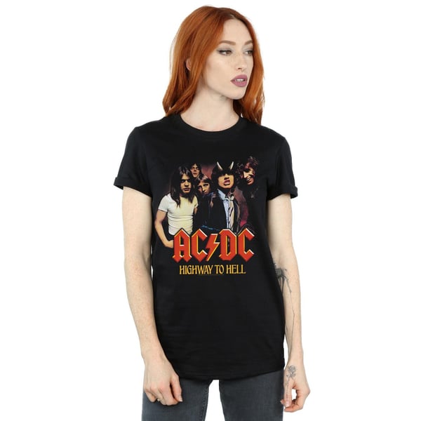 ACDC Womens/Ladies Highway To Hell Group Cotton Boyfriend T-Shirt