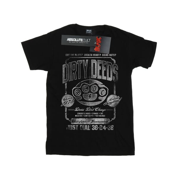AC/DC Dam/Dam Just Dial T-shirt i bomull i boyfriend-modell