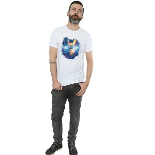 Marvel Mens Iron Man Distressed Head T-Shirt