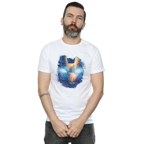 Marvel Mens Iron Man Distressed Head T-Shirt