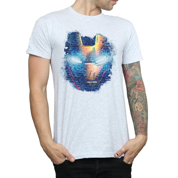 Marvel Mens Iron Man Distressed Head T-Shirt