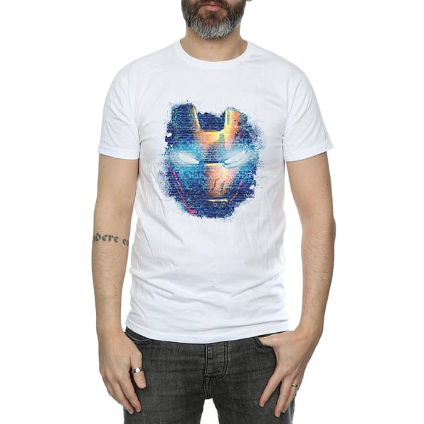 Marvel Mens Iron Man Distressed Head T-Shirt