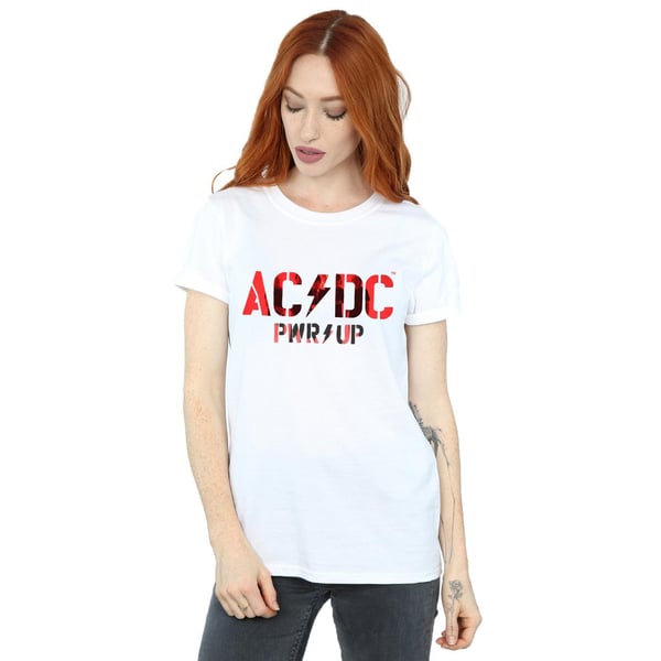 AC/DC Womens/Ladies PWR UP Photo Logo Cotton Boyfriend T-Shirt