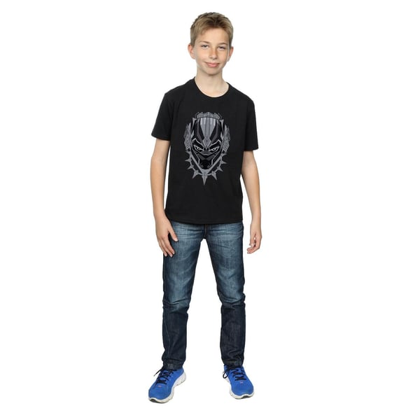 Black Panther Boys Head Cotton T-Shirt