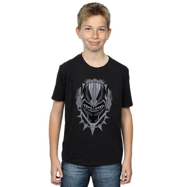 Black Panther Boys Head Cotton T-Shirt
