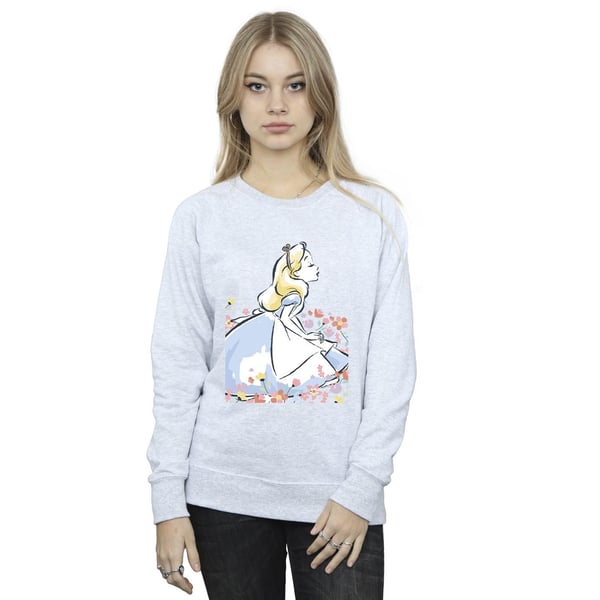 Disney Naiset/Naiset Liisa Ihmemaassa Luonnos Kukkia Collegepaita