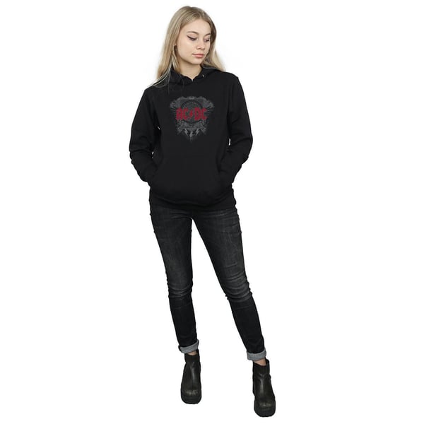 AC/DC Womens/Ladies Black Ice Cotton Hoodie