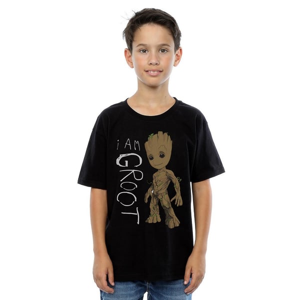 Guardians Of The Galaxy Boys I Am Groot Scribble Cotton T-Shirt