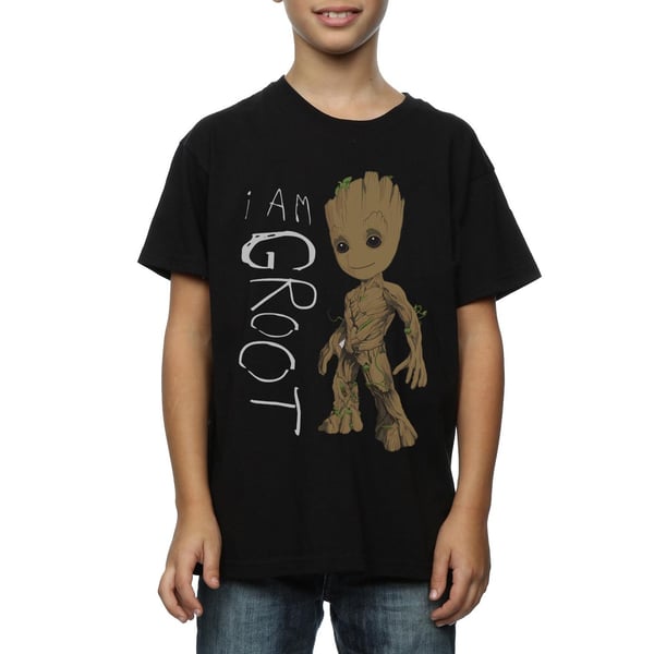 Guardians Of The Galaxy Boys I Am Groot Scribble Cotton T-Shirt
