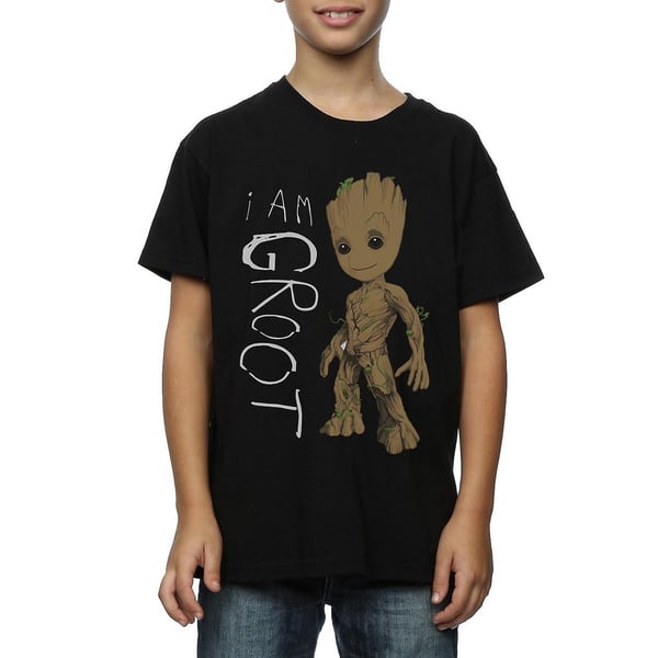 Guardians Of The Galaxy Boys I Am Groot Scribble Cotton T-Shirt