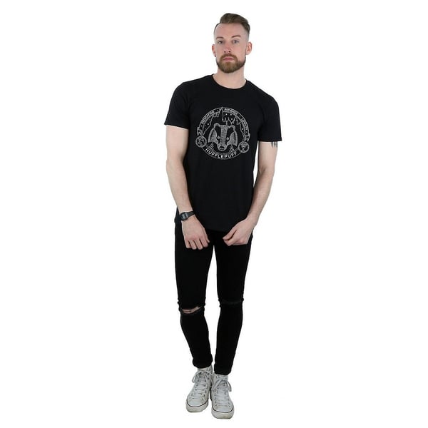 Harry Potter Mens Hufflepuff Seal Cotton T-Shirt