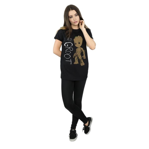 Guardians Of The Galaxy Womens/Ladies I Am Groot Scribble Boyfriend T-Shirt