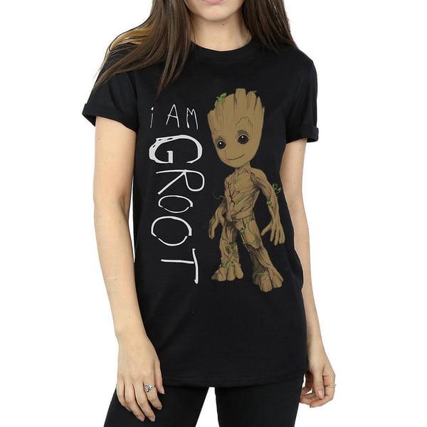 Guardians Of The Galaxy Womens/Ladies I Am Groot Scribble Boyfriend T-Shirt Guardians Of The Galaxy Womens/Ladies I Am Groot Scribble Boyfriend T-Shirt