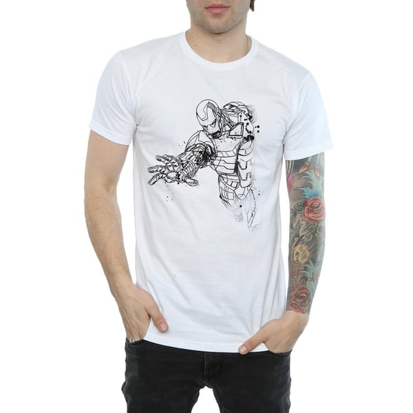 Marvel Mens Avengers Iron Man Mono Line T-paita