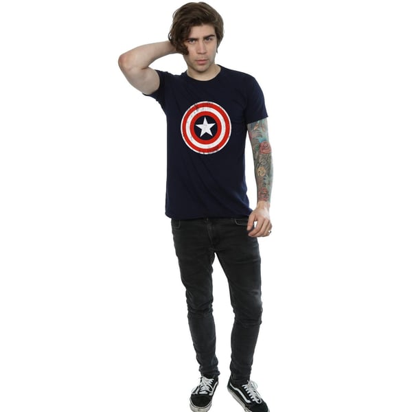 Marvel Mens Captain America Cracked Shield T-Shirt