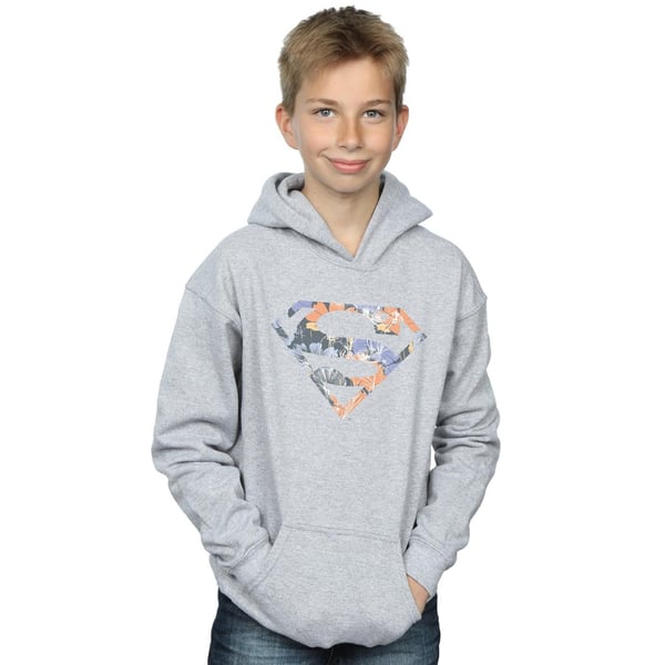 DC Comics Boys Superman Floral Logo 2 Hoodie