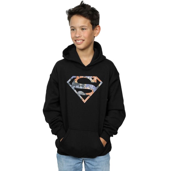 DC Comics Boys Superman Floral Logo 2 Hoodie