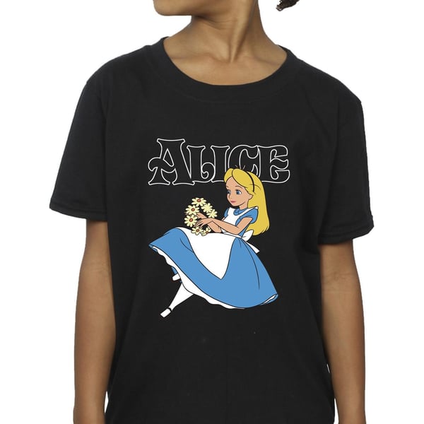 Disney Girls Alice In Wonderland Flowers Cotton T-Shirt