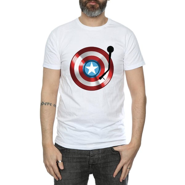 Marvel Mens Captain America Turntable T-Shirt