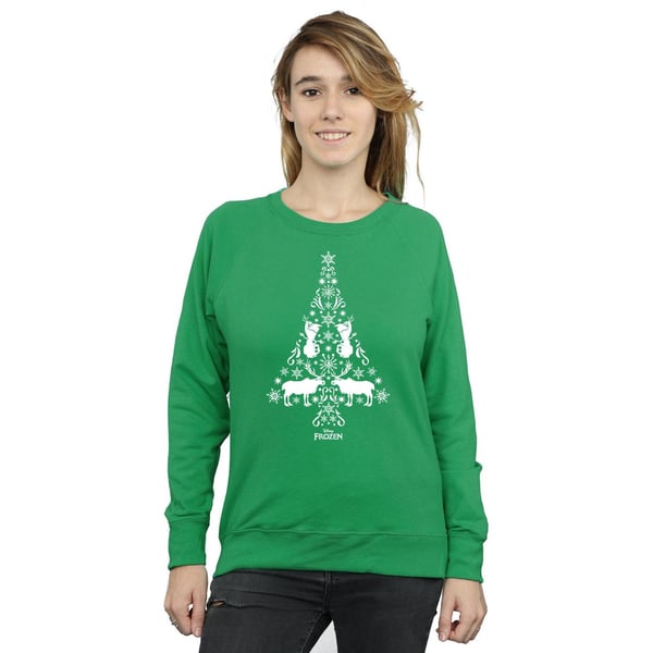 Disney Womens/Ladies Frozen Christmas Tree Sweatshirt