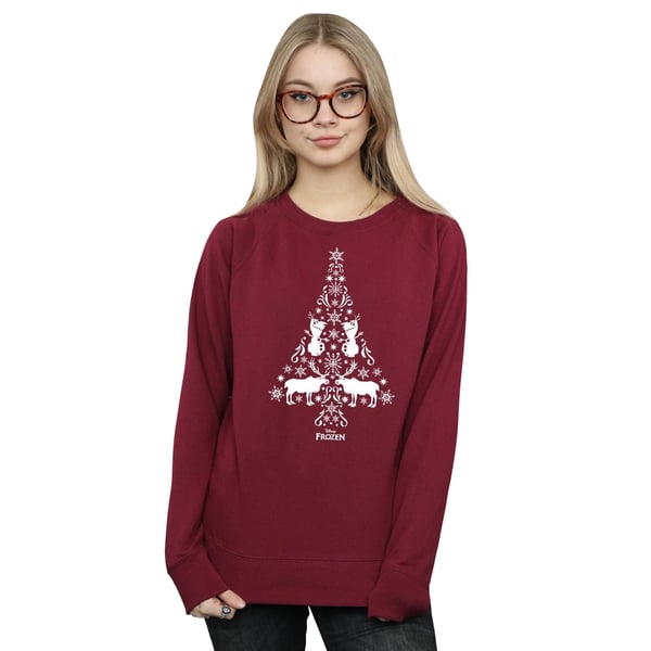 Disney Womens/Ladies Frozen Christmas Tree Sweatshirt