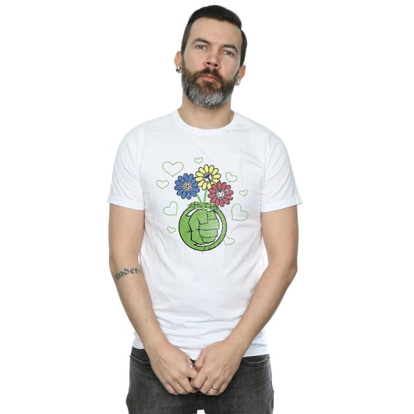 Marvel Mens Hulk Flower Fist T-Shirt