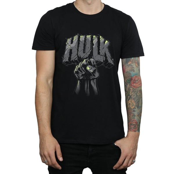 Marvel Mens Hulk Punch Logo T-Shirt