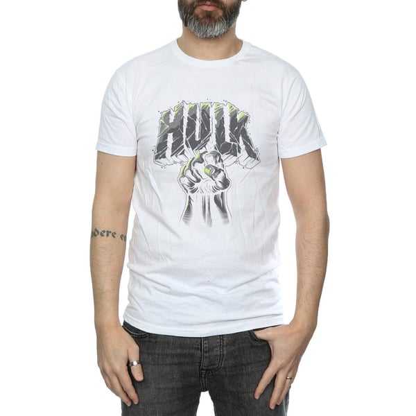 Marvel Mens Hulk Punch Logo T-Shirt