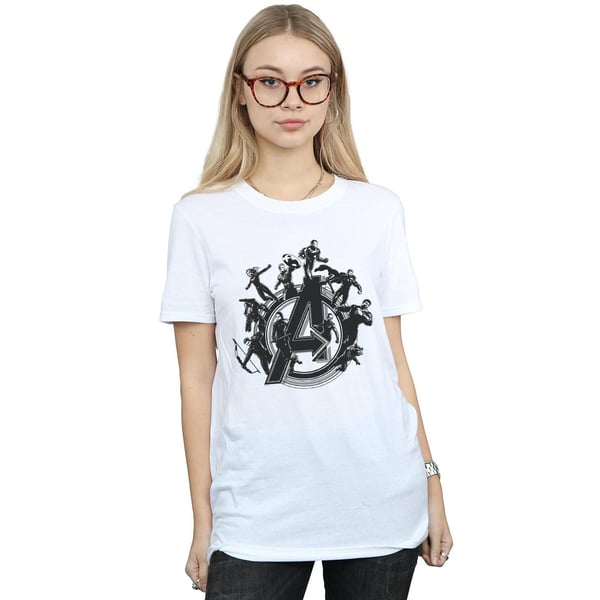 Marvel Womens/Ladies Avengers Endgame Hero Circle Cotton Boyfriend T-Shirt