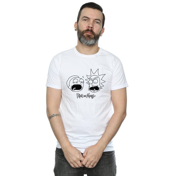 Rick And Morty Miesten Head Puuvilla T-paita