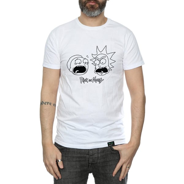Rick And Morty Miesten Head Puuvilla T-paita
