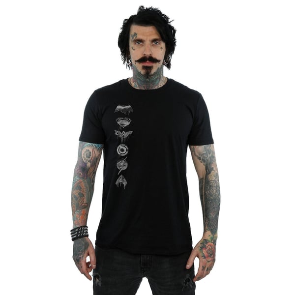 Justice League Mens Spray Logo Cotton T-Shirt
