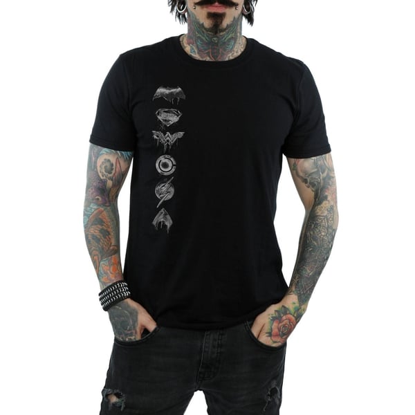 Justice League Mens Spray Logo Cotton T-Shirt