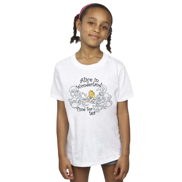 Disney Girls Alice In Wonderland Time For Tea Cotton T-Shirt