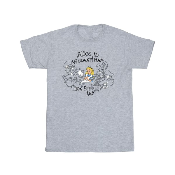 Disney Girls Alice In Wonderland Time For Tea Cotton T-Shirt