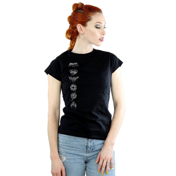 Justice League Womens/Ladies Spray Logo Cotton T-Shirt